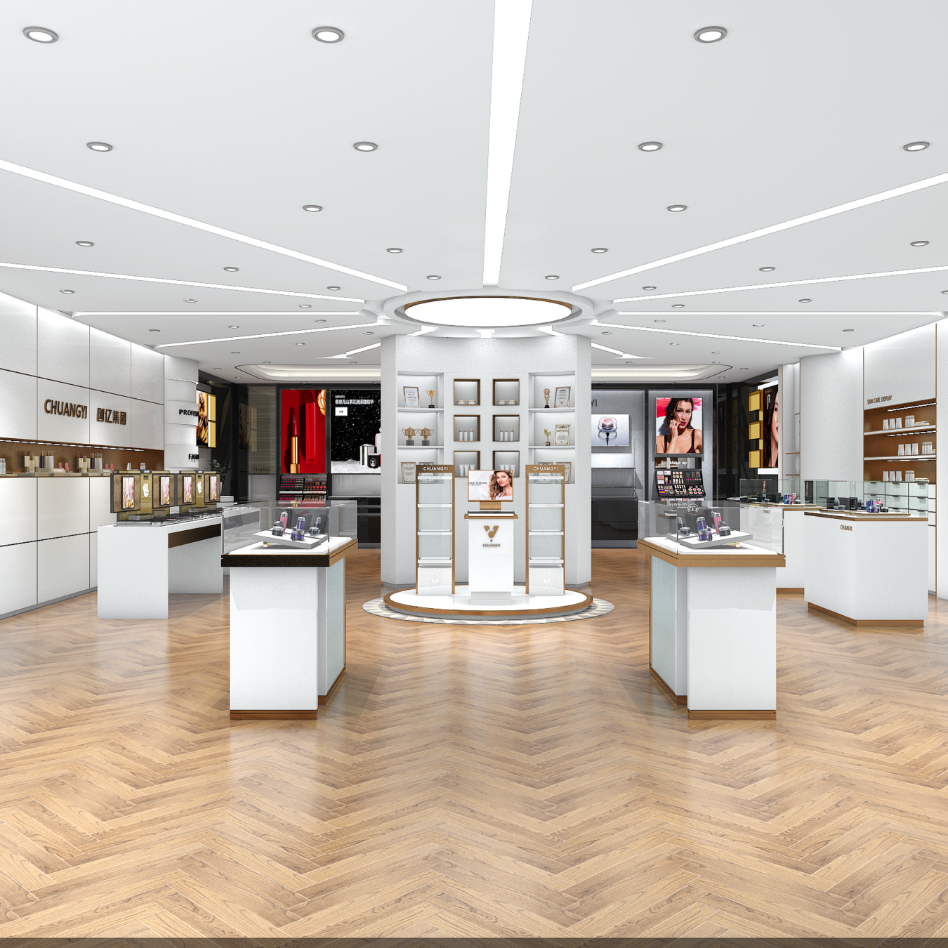 Custom Cosmetic Display Showcase for Retail Makeup Shop - Cosmetic & Beauty Displays
