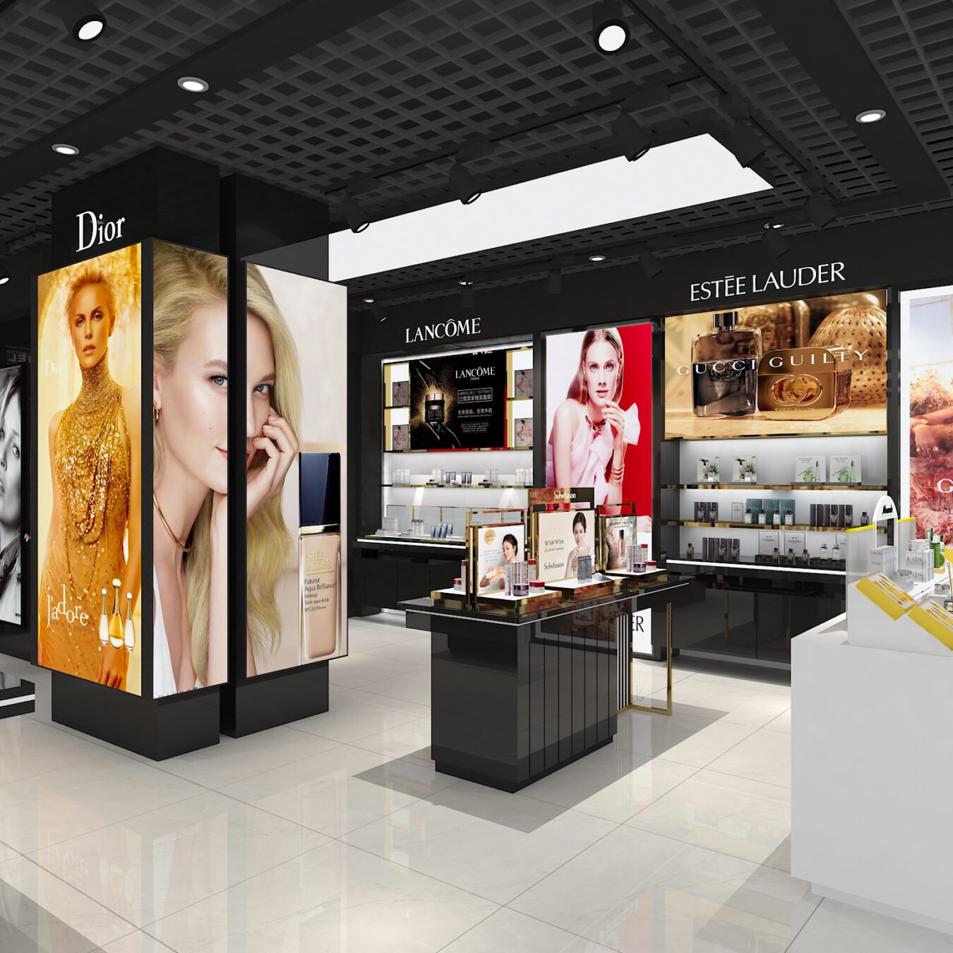 Wall Cabinet & Retail Island Counter for Makeup Skincare Perfume Shop Custom Size - Cosmetic & Beauty Displays