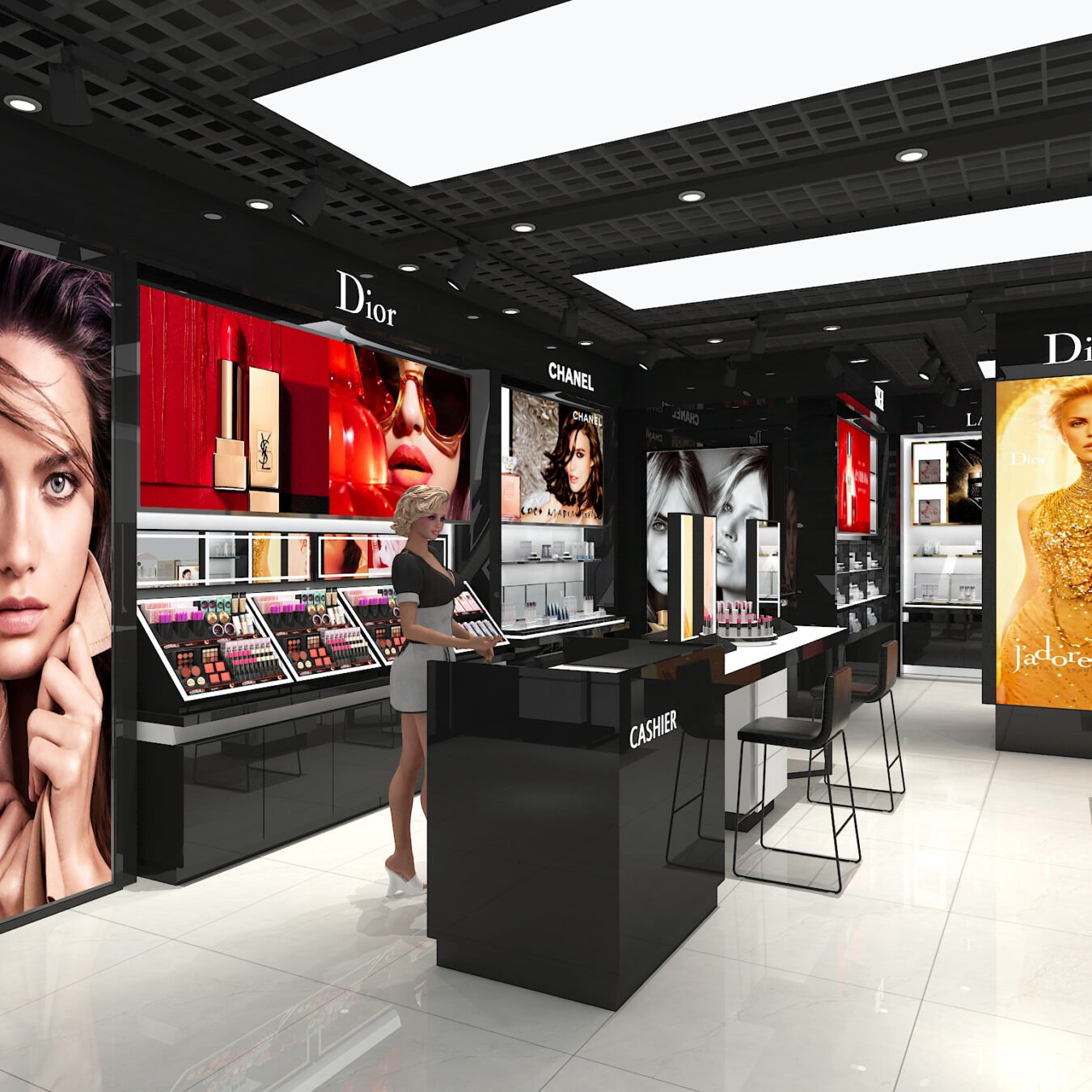 Wall Cabinet & Retail Island Counter for Makeup Skincare Perfume Shop Custom Size - Cosmetic & Beauty Displays