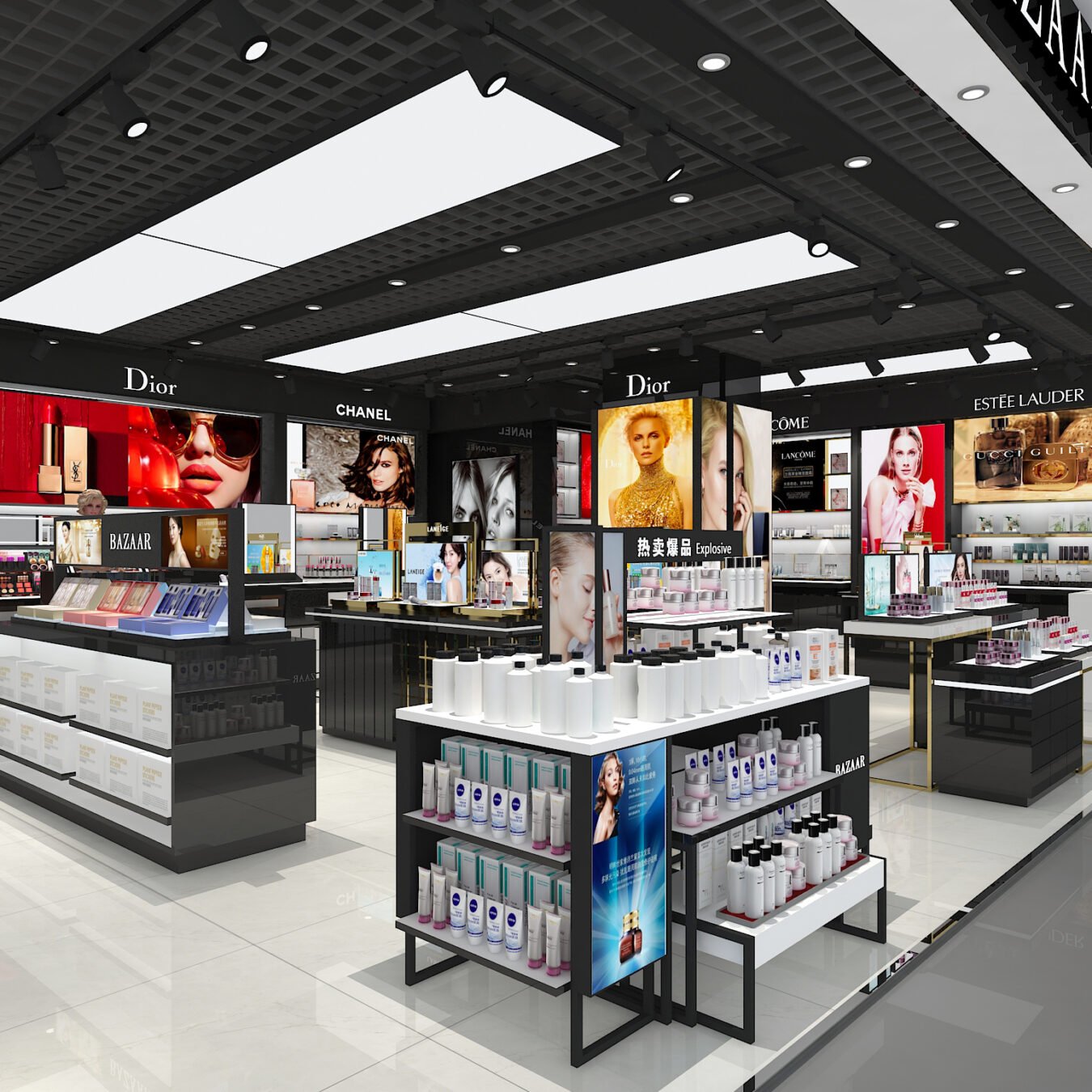 Wall Cabinet & Retail Island Counter for Makeup Skincare Perfume Shop Custom Size - Cosmetic & Beauty Displays
