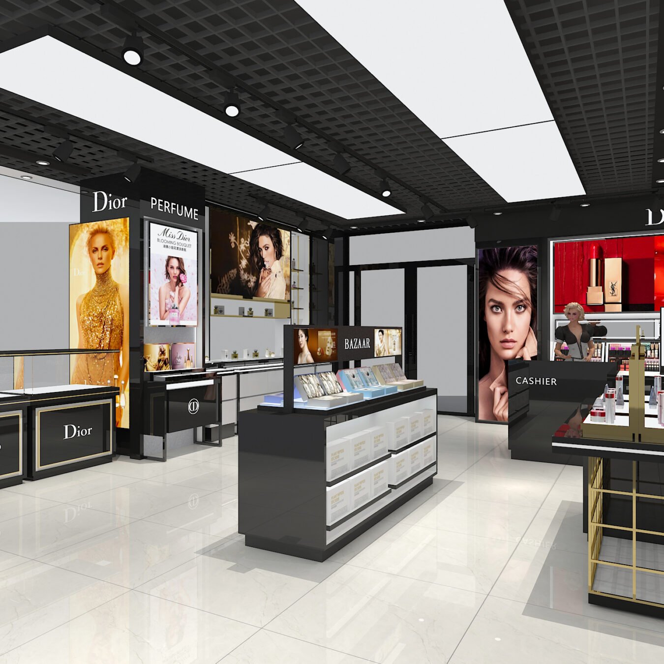 Wall Cabinet & Retail Island Counter for Makeup Skincare Perfume Shop Custom Size - Cosmetic & Beauty Displays