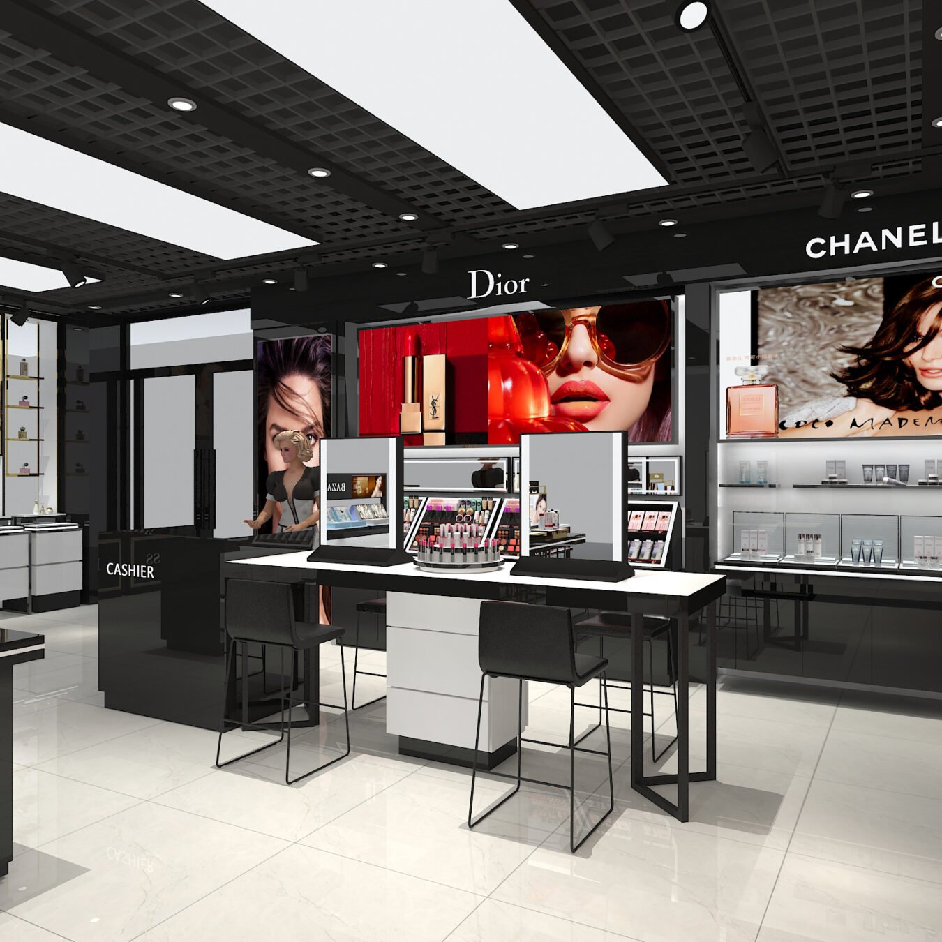 Wall Cabinet & Retail Island Counter for Makeup Skincare Perfume Shop Custom Size - Cosmetic & Beauty Displays