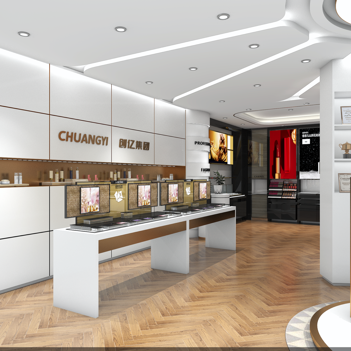 Custom Cosmetic Display Showcase for Retail Makeup Shop - Cosmetic & Beauty Displays