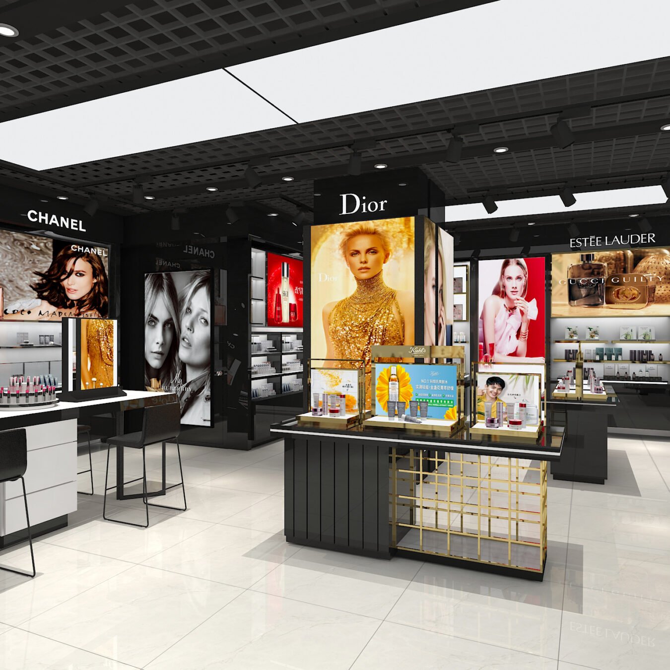 Wall Cabinet & Retail Island Counter for Makeup Skincare Perfume Shop Custom Size - Cosmetic & Beauty Displays