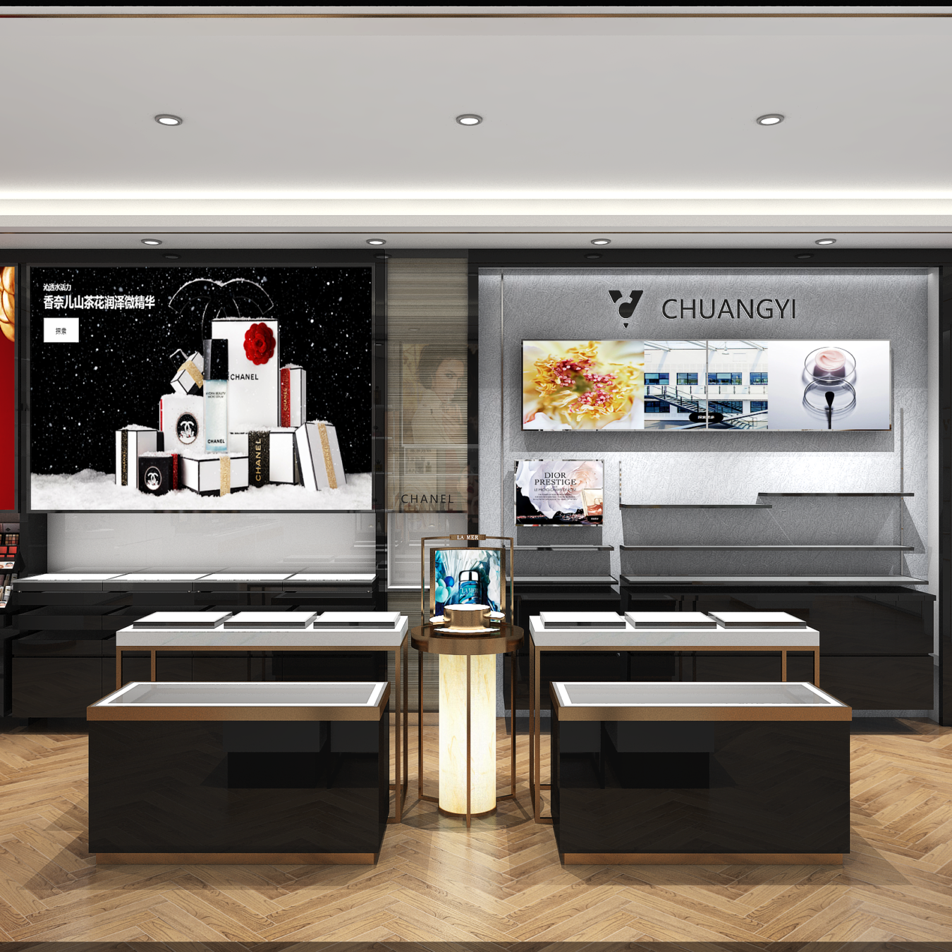 Custom Cosmetic Display Showcase for Retail Makeup Shop - Cosmetic & Beauty Displays
