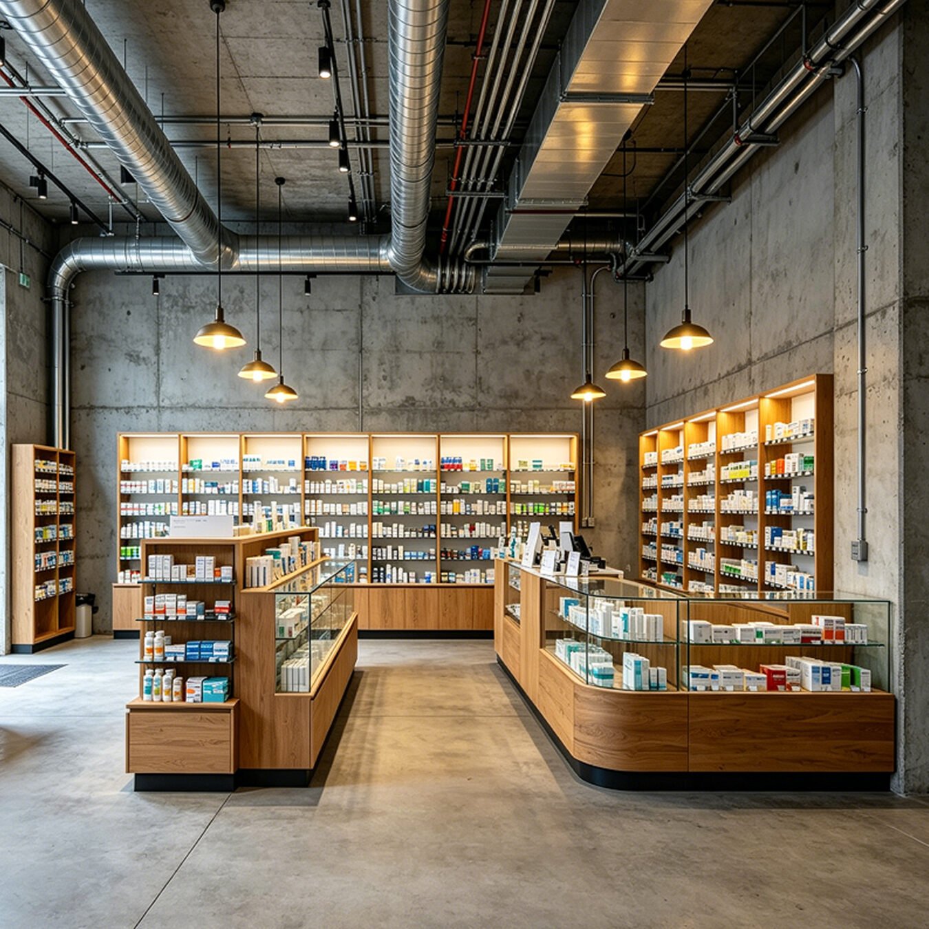 Custom Pharmacy Display Cabinets & Modern Drugstore Interior Fixtures - Pharmacy & Medical Displays