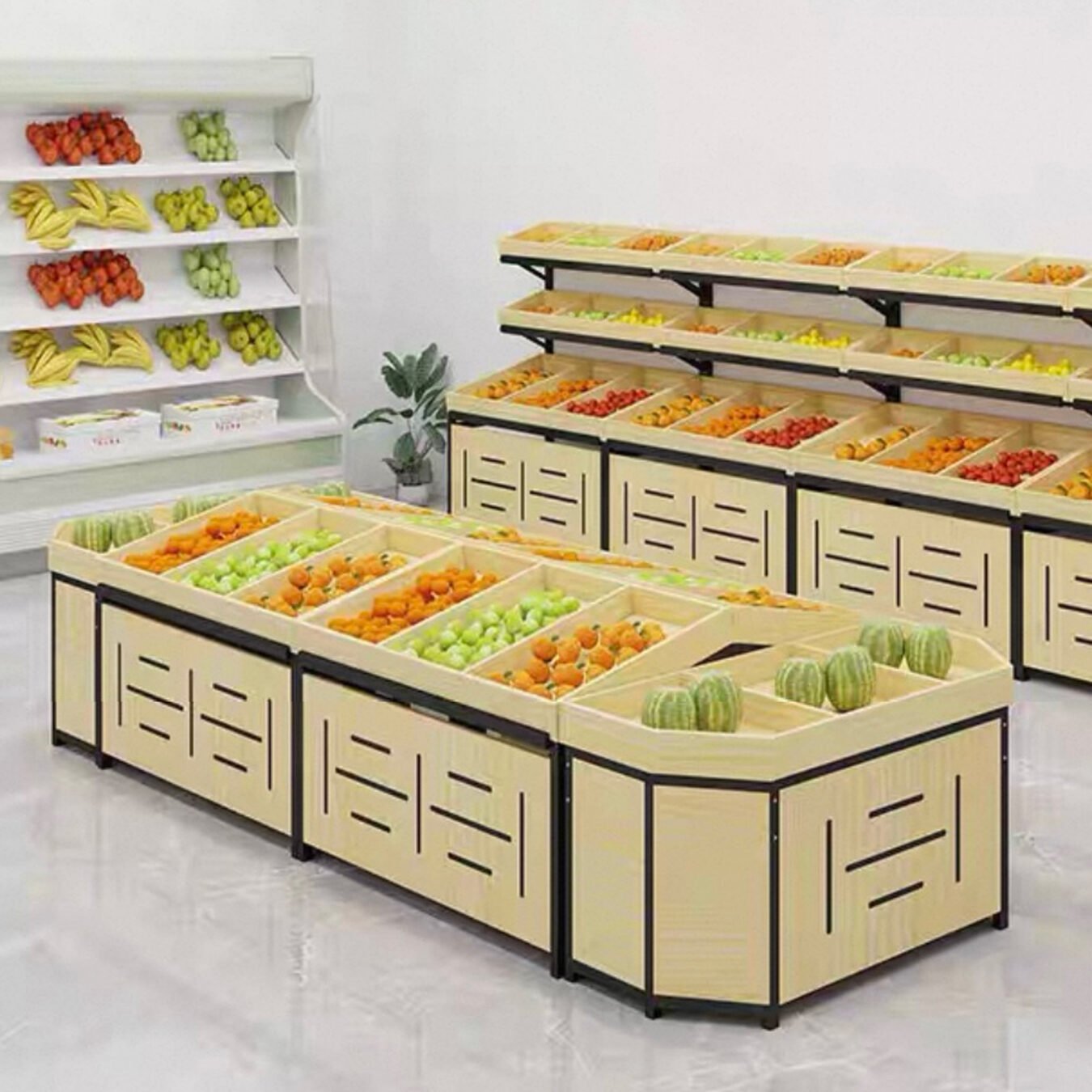 Supermarket Center Island Fruit & Vegetable Display Stand - Supermarket & Grocery Shelving