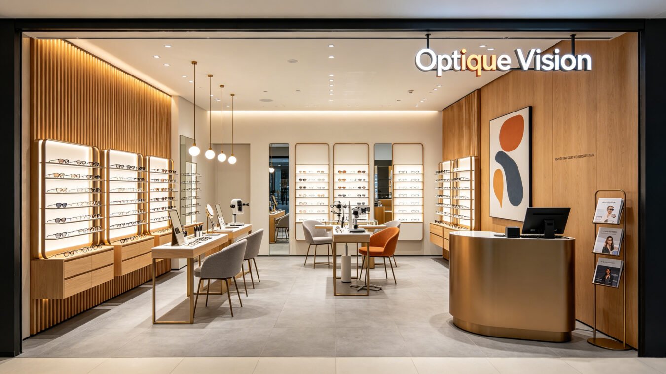 Modern Optical Store Interior Design | Custom Eyewear Display Cabinets Solution - Custom Store Display Solutions