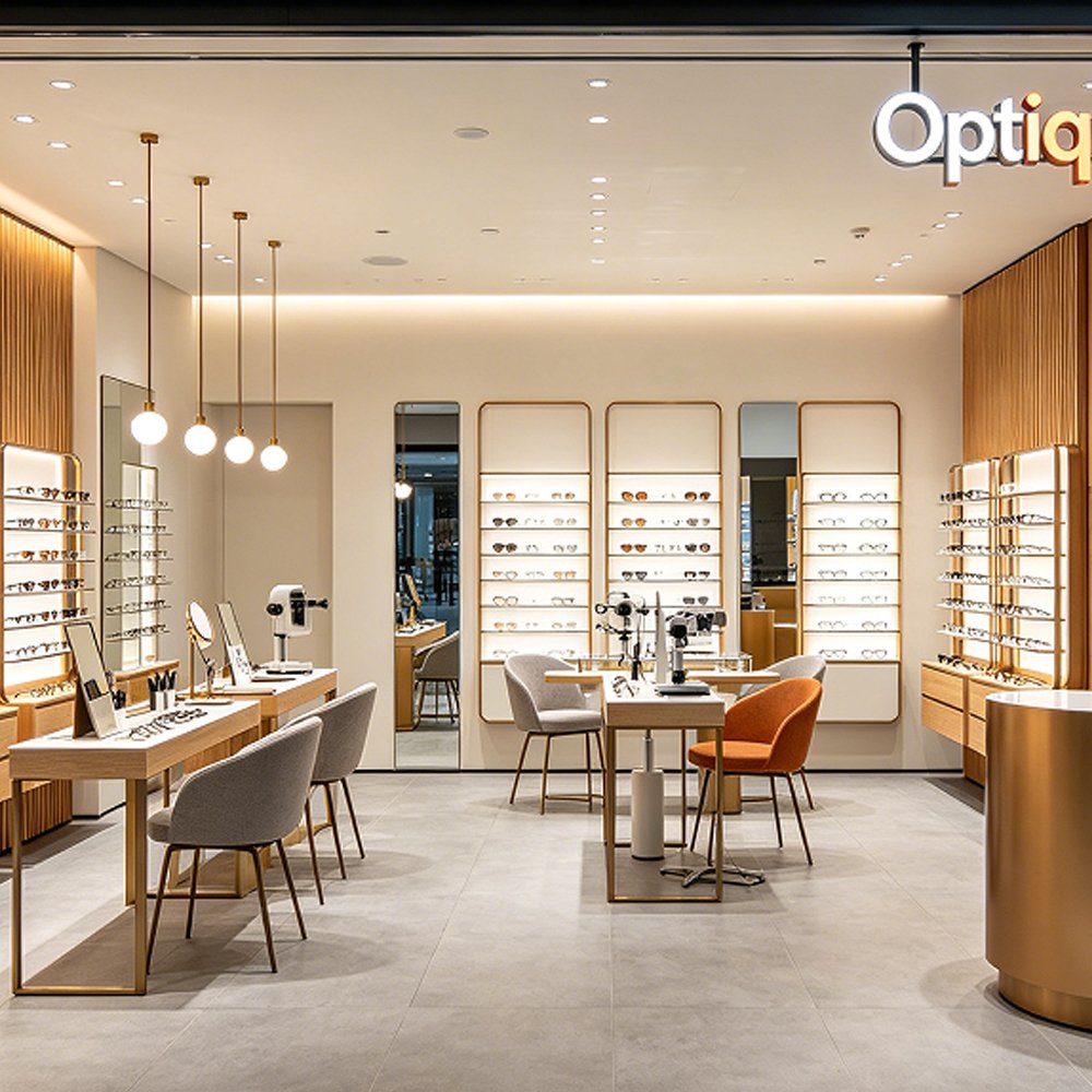 Modern Optical Store Interior Design | Custom Eyewear Display Cabinets Solution - Custom Store Display Solutions