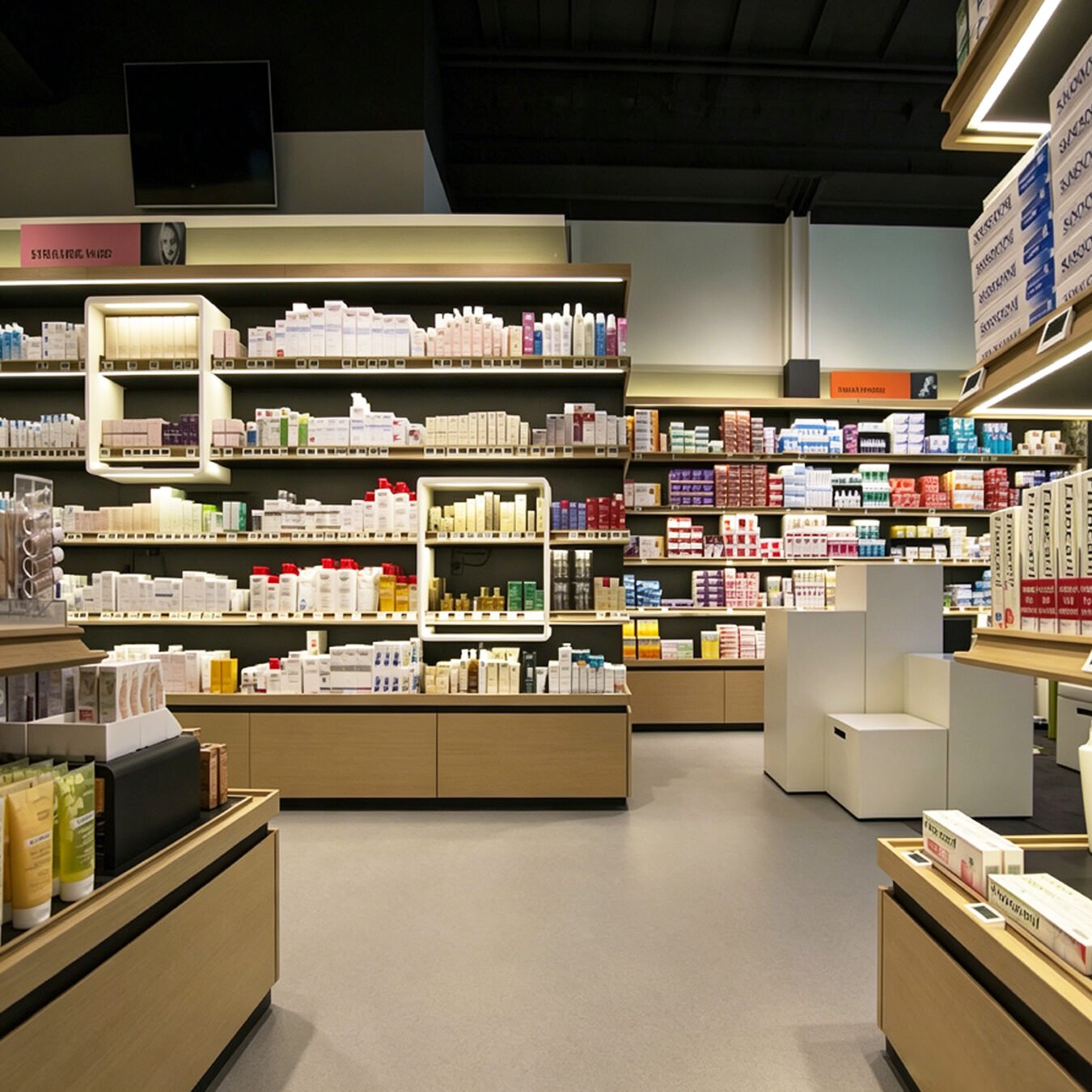 Winka Display Modern Pharmacy Retail Display Shelving System - Pharmacy & Medical Displays
