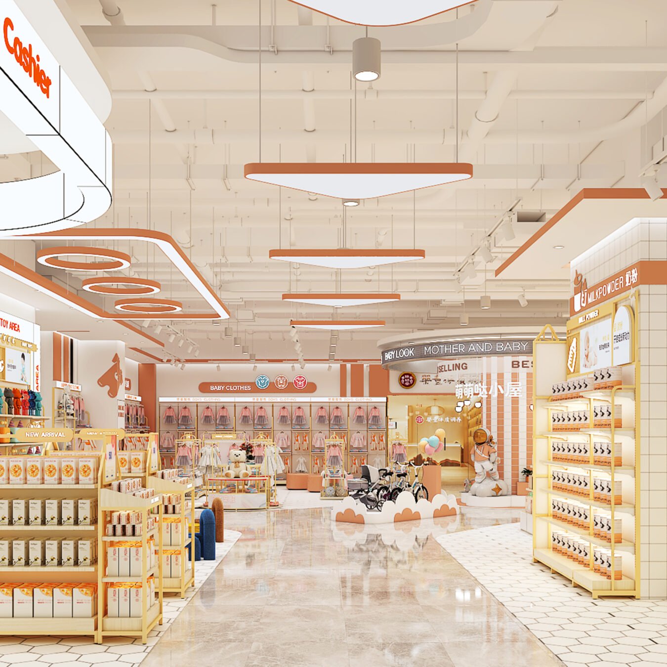 Custom Full Set Mother & Baby Store Display Fixtures - Maternity & Baby Shop Displays