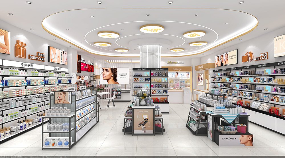 Modern Cosmetics Retail Store Full Interior Design & Display Fixtures - Cosmetic & Beauty Displays