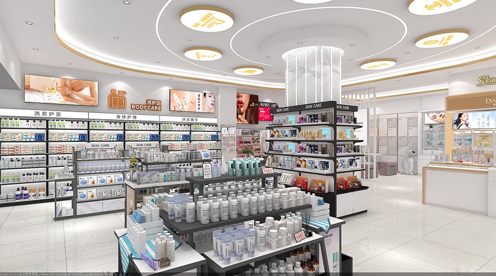 Modern Cosmetics Retail Store Full Interior Design & Display Fixtures - Cosmetic & Beauty Displays