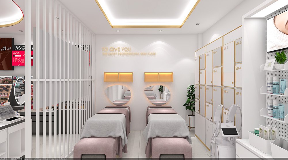 Modern Cosmetics Retail Store Full Interior Design & Display Fixtures - Cosmetic & Beauty Displays