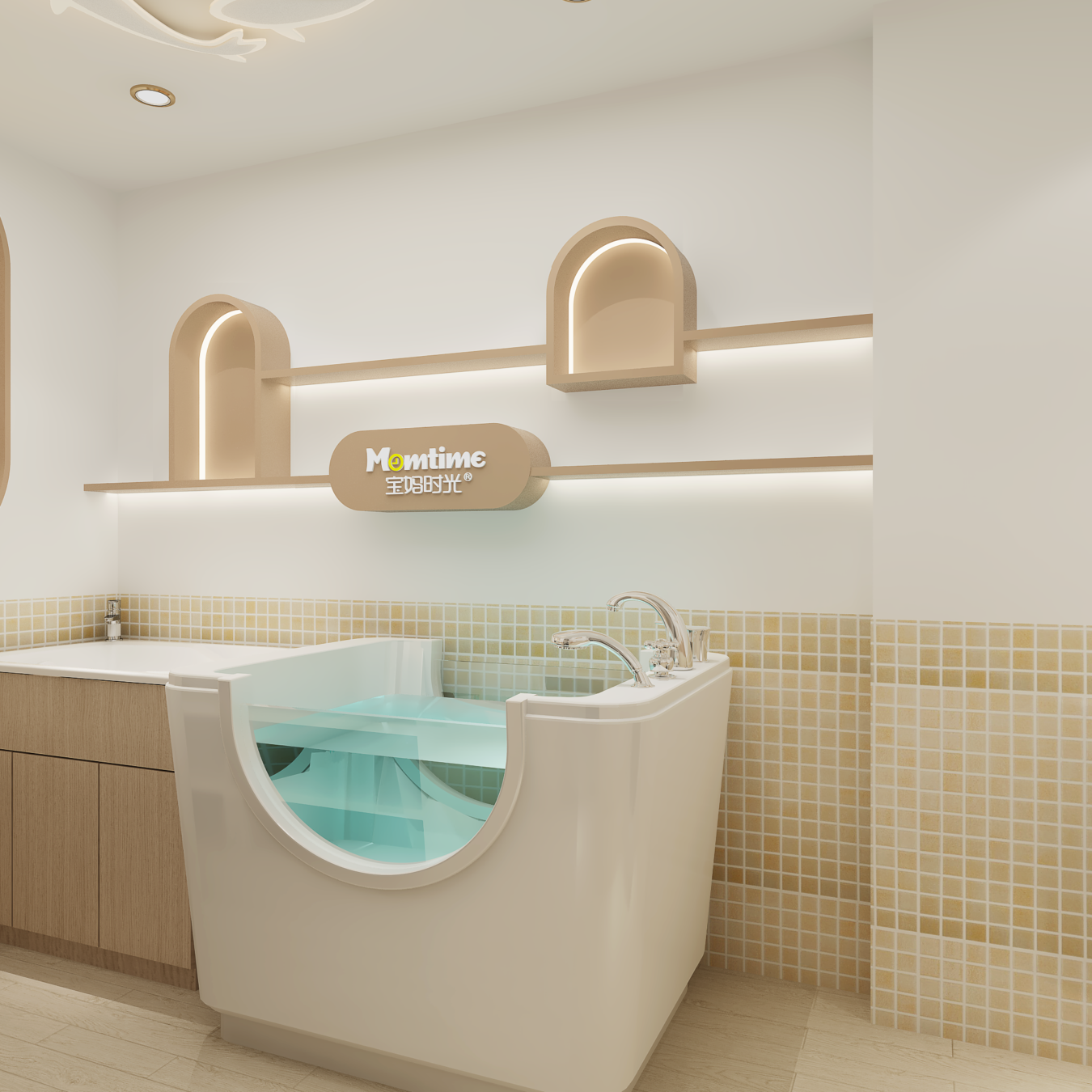 Luxury Full Set Mother Baby Store Display Furniture, Custom Milk Powder & Baby Care Product Shelving - Maternity &...