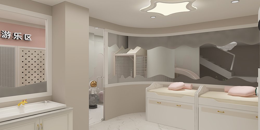 Two-Floor Mother Baby Shop Furniture | Pink Themed Retail Display & Kids Play Area Fixtures - Maternity & Baby Sh...