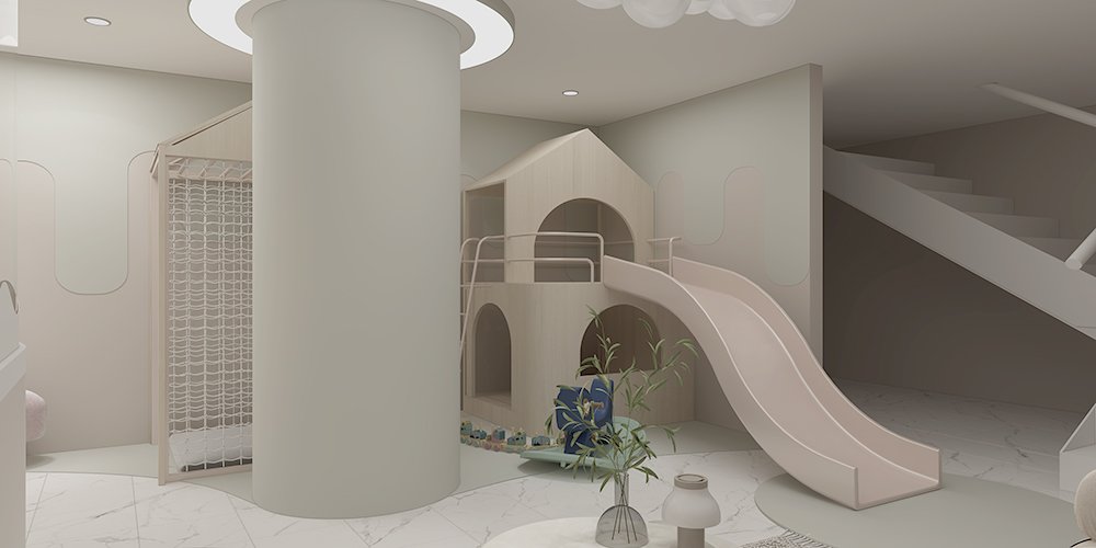 Two-Floor Mother Baby Shop Furniture | Pink Themed Retail Display & Kids Play Area Fixtures - Maternity & Baby Sh...
