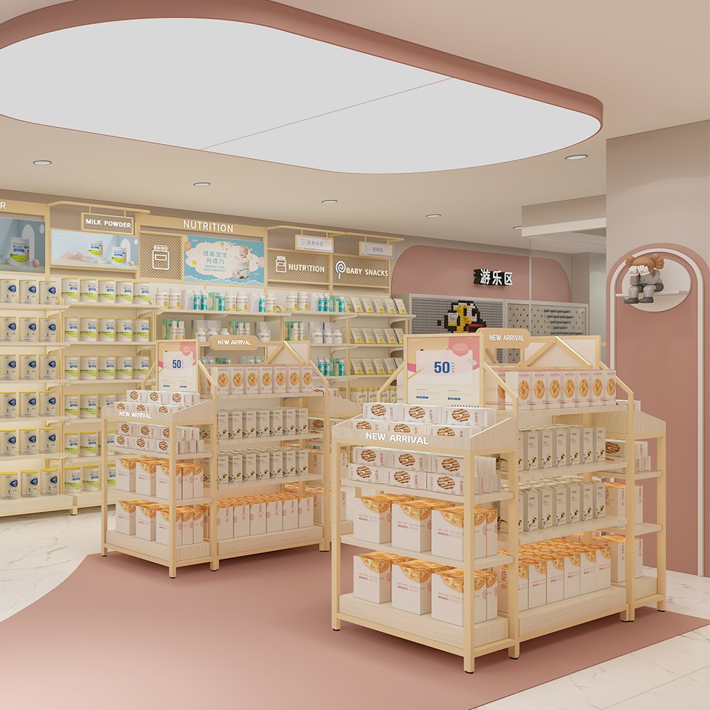 Two-Floor Mother Baby Shop Furniture | Pink Themed Retail Display & Kids Play Area Fixtures - Maternity & Baby Sh...