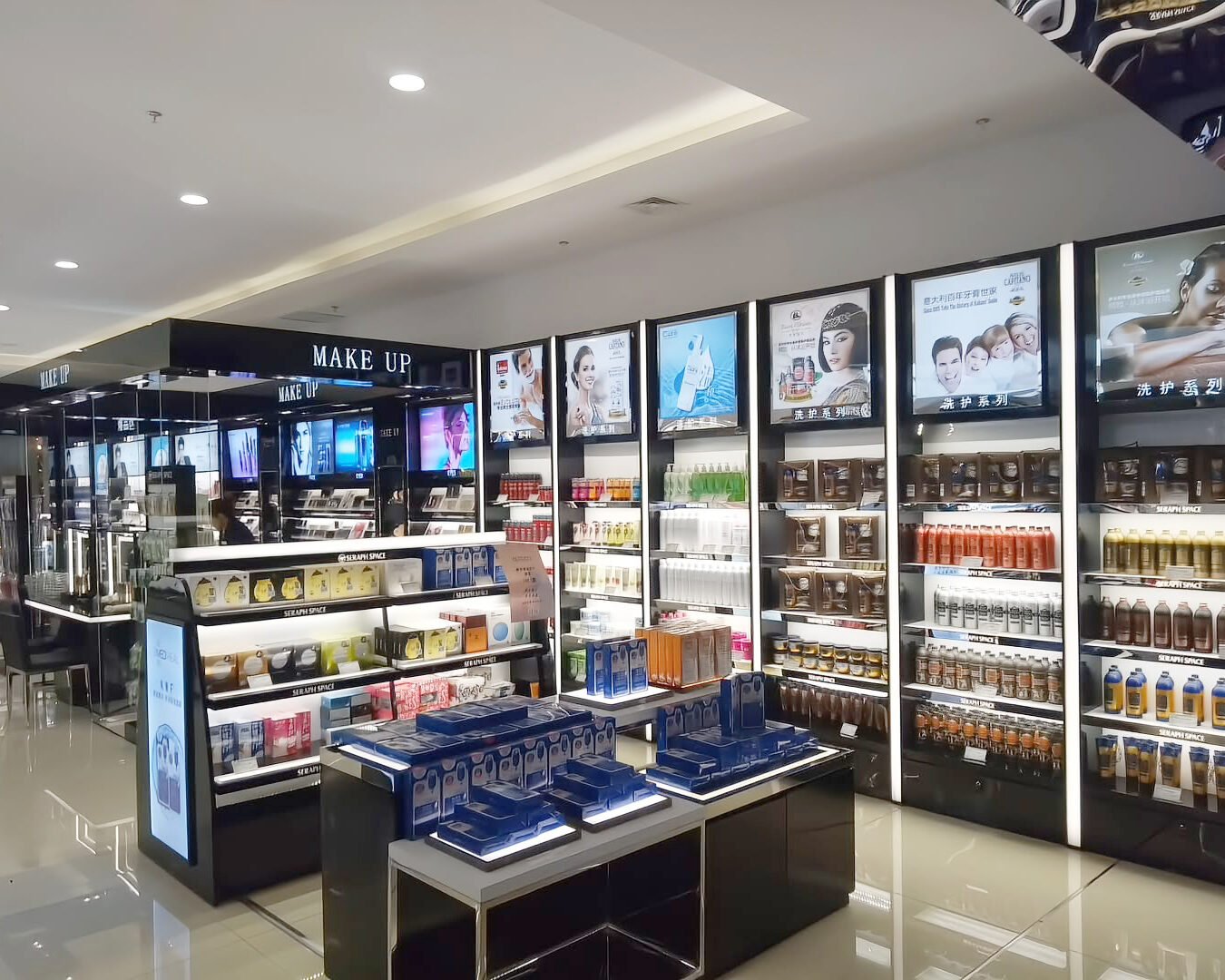 Mall Beauty Island Store — Custom Cosmetics Display Fixtures | Winka Display - Custom Store Display Solutions
