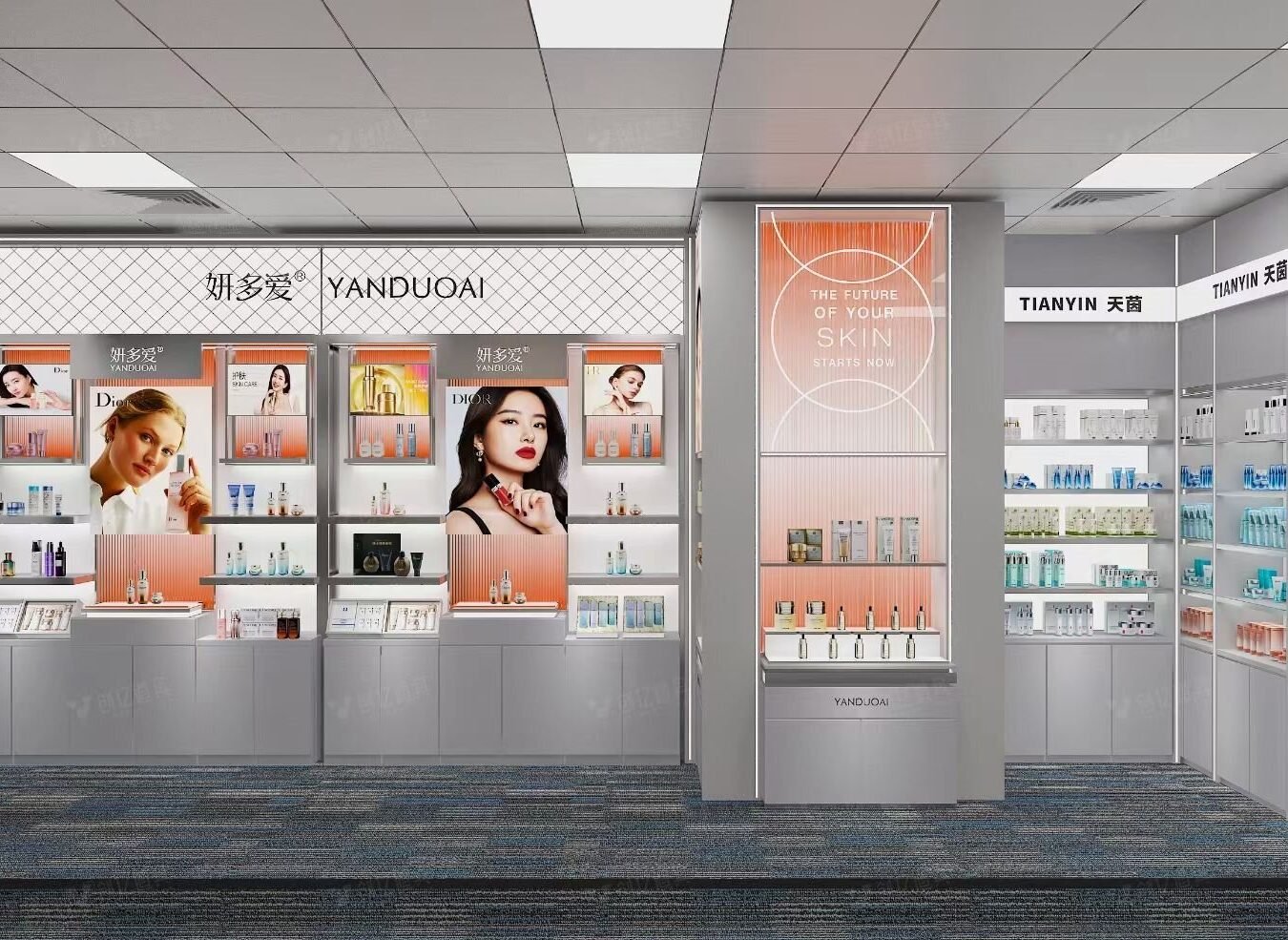 Beauty Store Display Fixtures: Hair Care & Skincare Zones - Custom Store Display Solutions