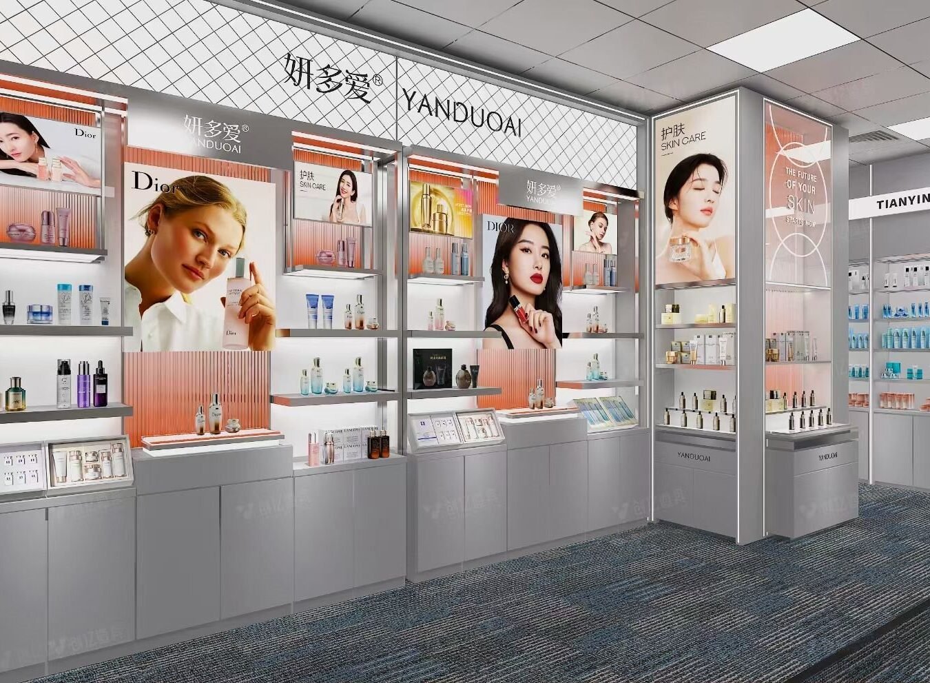 Beauty Store Display Fixtures: Hair Care & Skincare Zones - Custom Store Display Solutions