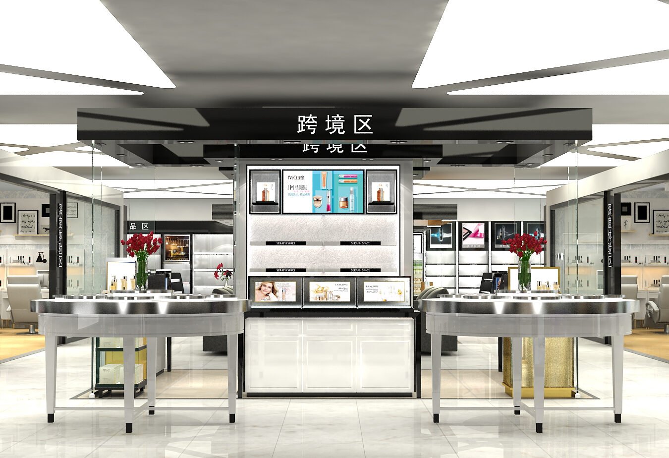 Mall Beauty Island Store — Custom Cosmetics Display Fixtures | Winka Display - Custom Store Display Solutions