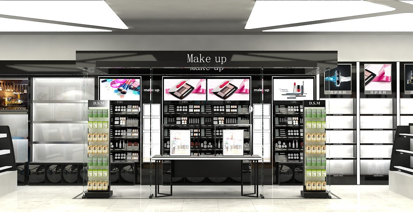 Mall Beauty Island Store — Custom Cosmetics Display Fixtures | Winka Display - Custom Store Display Solutions