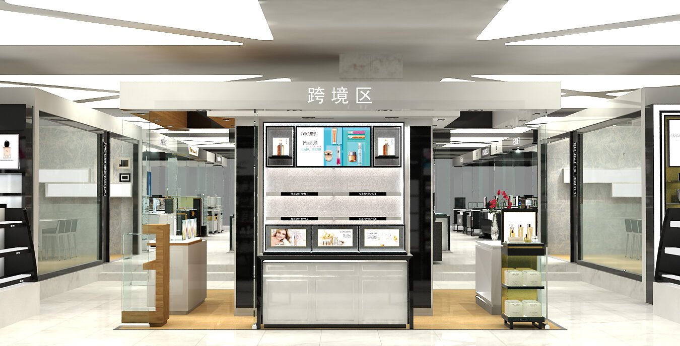Mall Beauty Island Store — Custom Cosmetics Display Fixtures | Winka Display - Custom Store Display Solutions