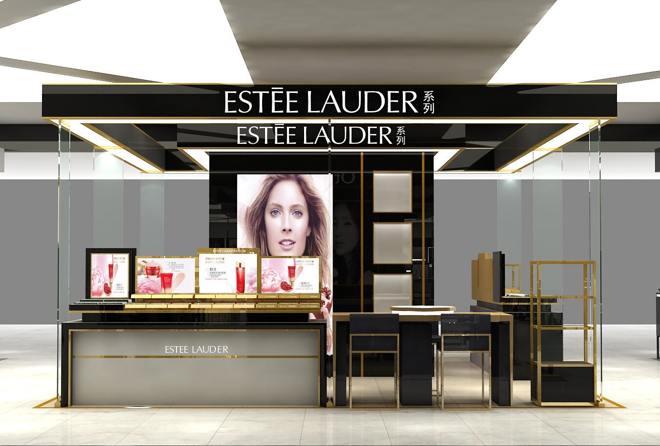 Mall Beauty Island Store — Custom Cosmetics Display Fixtures | Winka Display - Custom Store Display Solutions