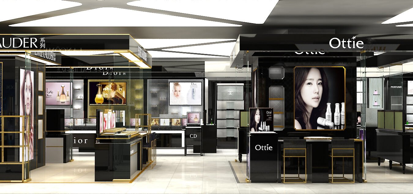 Mall Beauty Island Store — Custom Cosmetics Display Fixtures | Winka Display - Custom Store Display Solutions
