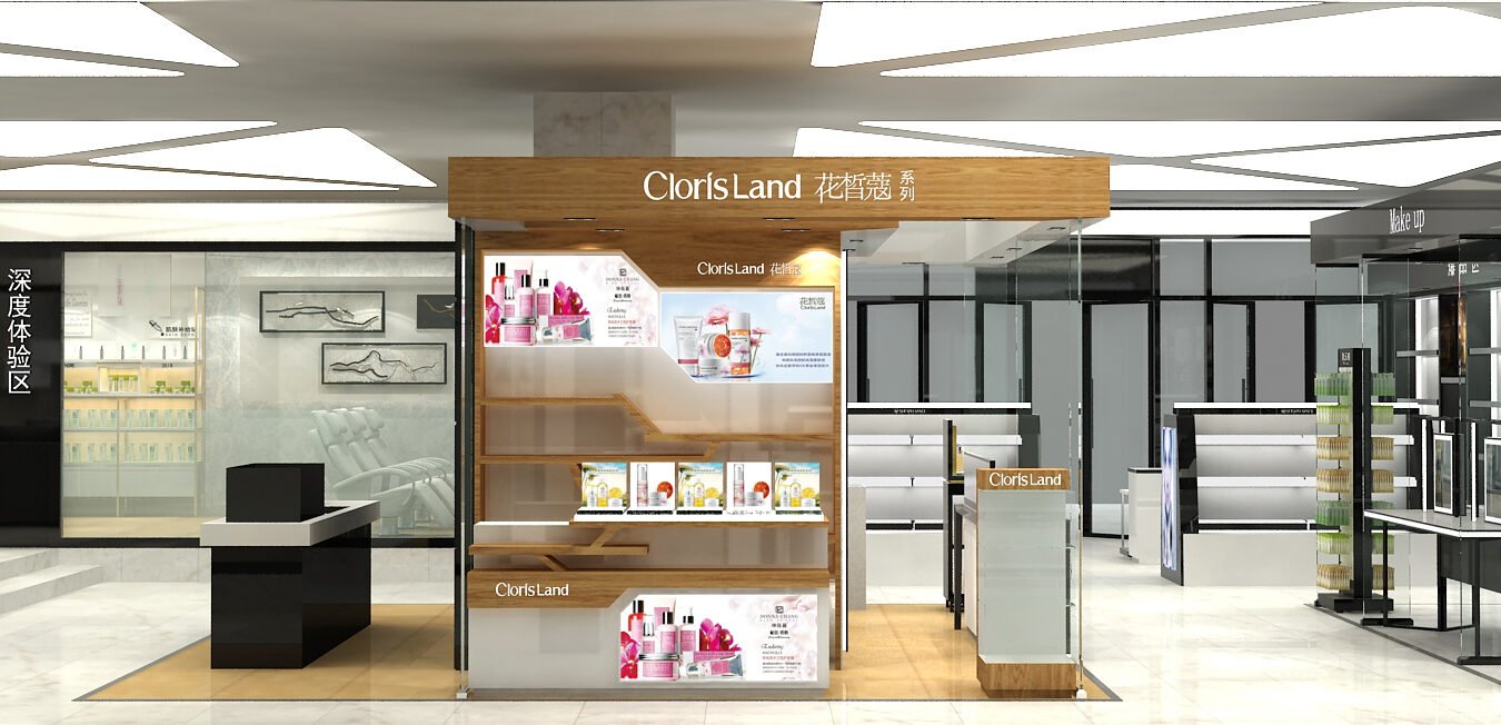 Mall Beauty Island Store — Custom Cosmetics Display Fixtures | Winka Display - Custom Store Display Solutions