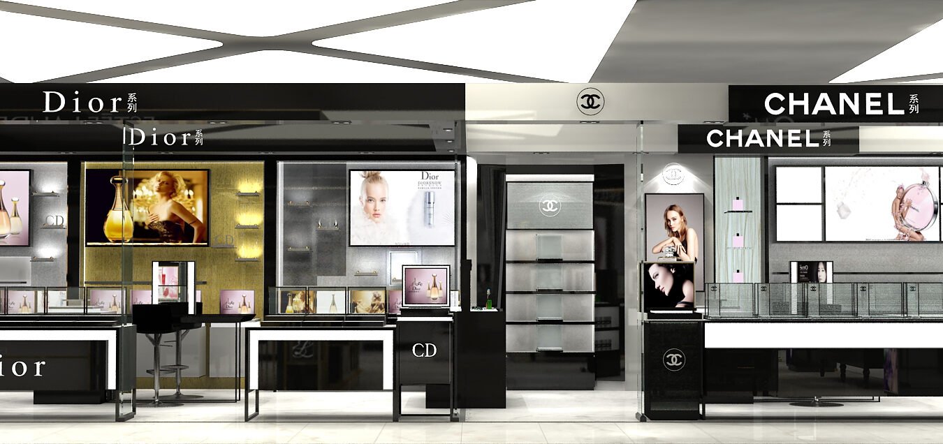 Mall Beauty Island Store — Custom Cosmetics Display Fixtures | Winka Display - Custom Store Display Solutions