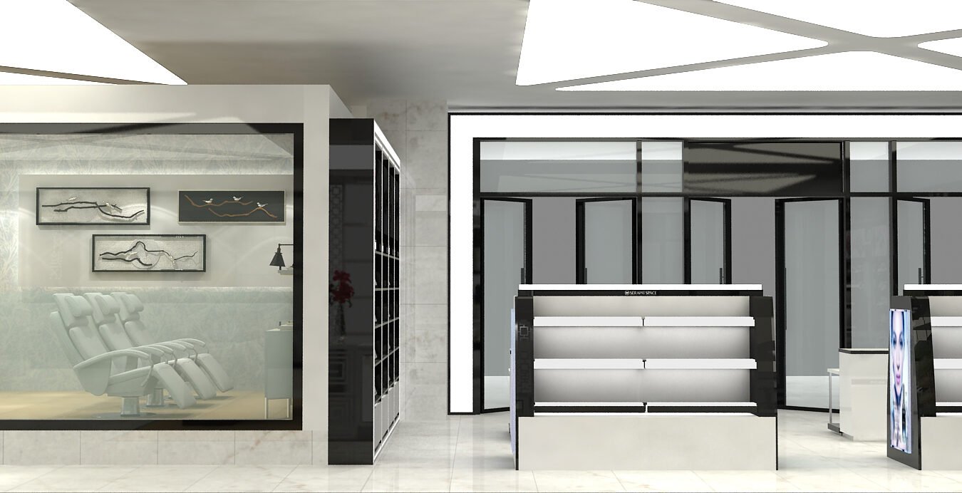 Mall Beauty Island Store — Custom Cosmetics Display Fixtures | Winka Display - Custom Store Display Solutions