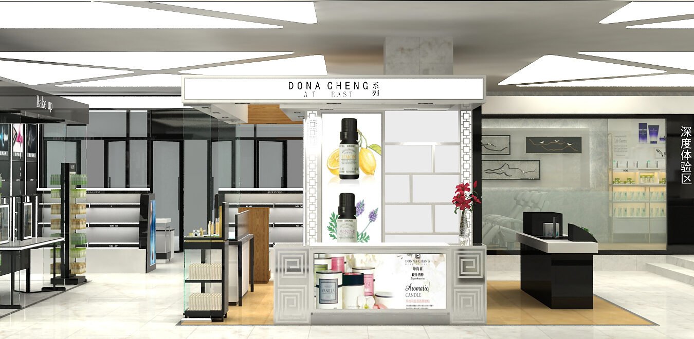 Mall Beauty Island Store — Custom Cosmetics Display Fixtures | Winka Display - Custom Store Display Solutions